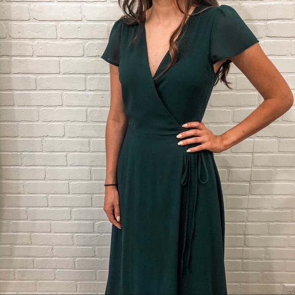 Short Sleeve Wrap Maxi Dress 